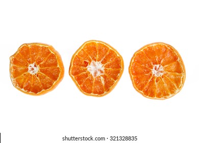 Dried Orange Slices Isolated On White Background