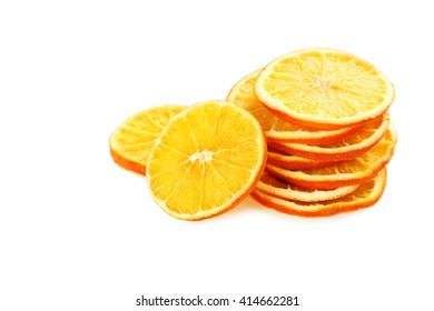 Dried Orange Slices Isolated On A White