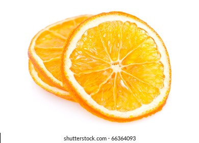 Dried Orange Slices Isolated On White