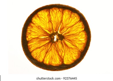 Dried Orange Slices Isolated On White Background