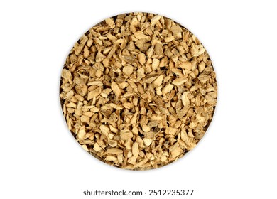 Dried Organic Ginger isolated on white background.Ingredients for cooking an asian. Dried loose ginger as ingredient of ginger tea.  Sun-dried ginger root or Dry Adrak.  - Powered by Shutterstock