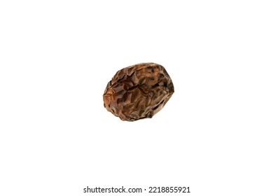 Dried Passion Fruit Isolated On White Background. Ugly Wrinkles Fruit. Concept - Organic Food Waste Reduction.