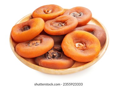 Dried persimmon in wooden plate on white background, Dried persimmon on a wooden plate isolate on white with clipping path.
 - Powered by Shutterstock