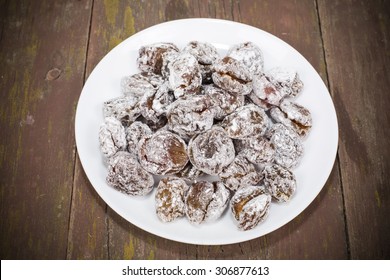 Dried Plum Candied With Sugar Powder