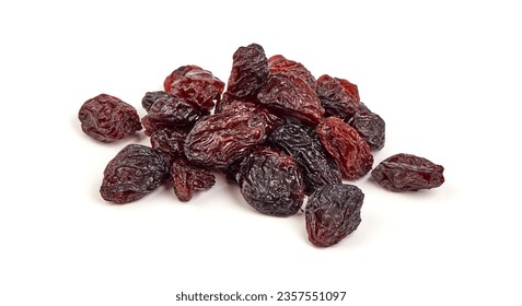 Dried raisins, isolated on white background