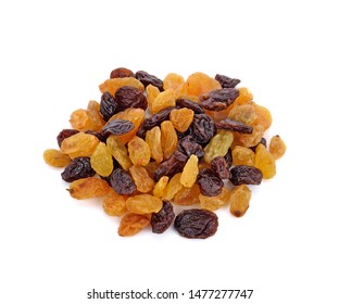 Dried Raisins On White Background