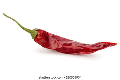 Dried Red Chili Or Chilli Cayenne Pepper Isolated On White  Background Cutout