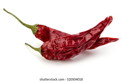 Dried red chili or chilli cayenne pepper isolated on white  background cutout - Powered by Shutterstock