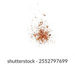 Dried red chili powder flying. Grainy scatterings of spicy burst . Splashes of red pepper powder.Overlay effect chilli or paprika spice splatters.