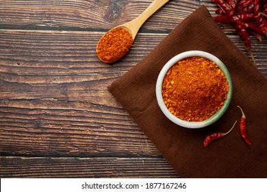 Dried Red Chilli In White Small Bowl