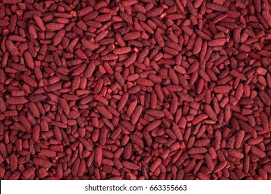 Dried Red Yeast Rice From Top View