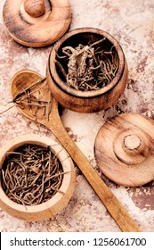 Dried rhizomes and roots of valerian medicinal.Natural herbal medicine