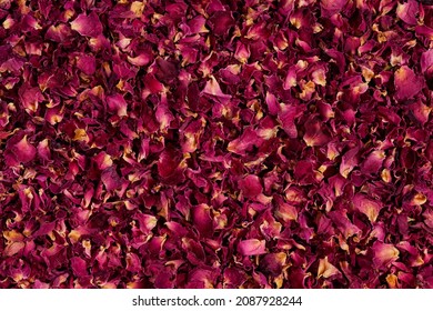 Dried rose petals as background. Purple rose flowers, close-up. - Shutterstock ID 2087928244