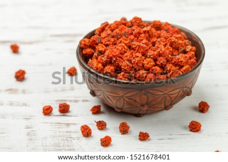 Similar – Rowan berry. Mountain ash. Summer tree. Berry background.