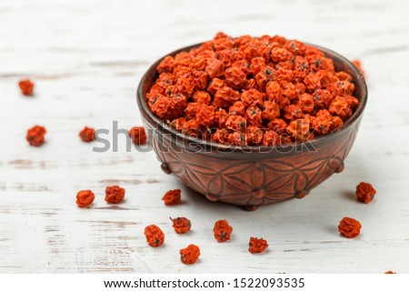 Similar – Rowan berry. Mountain ash. Summer tree. Berry background.