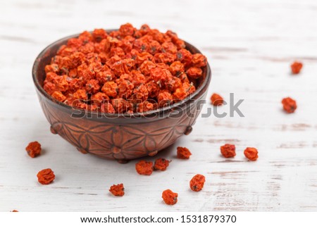 Similar – Rowan berry. Mountain ash. Summer tree. Berry background.