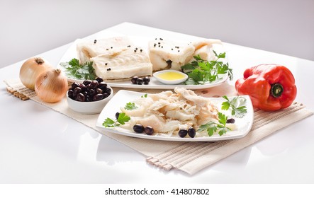 Dried Salted Cod, Codfish And Frayed Codfish