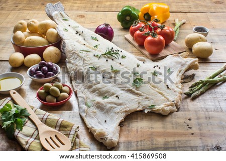 dried salted cod with vegetables