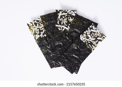 Dried Seaweed Snack Isolated On A White Background