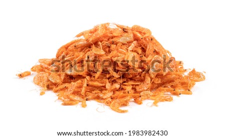 dried shrimp isolated on white background