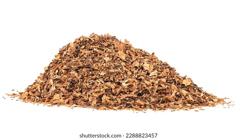 Dried smoking tobacco pile isolated on a white background - Shutterstock ID 2288823457
