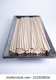 Dried Soba Buckwheat Noodles, Close Up Photo