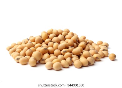 Dried Soya Beans On White Background