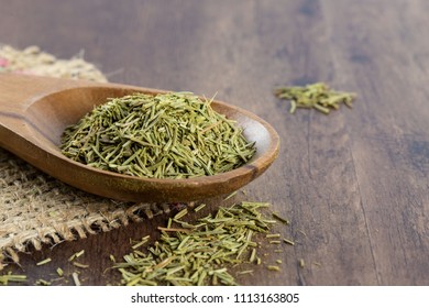 Dried Spruce Needles On A Wooden Spoon