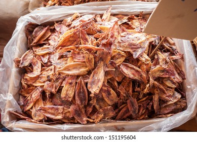 Dried Squid in a market in Bangkok