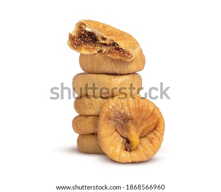 dried sweet figs on a white background