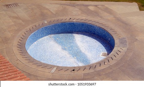 Dried Up Swimming Pool Aerial View