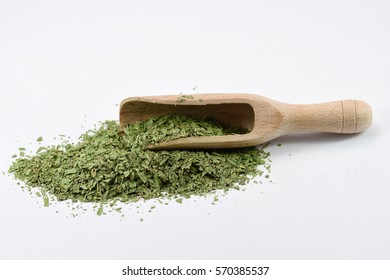 Dried  Tarragon And Wooden Spoon