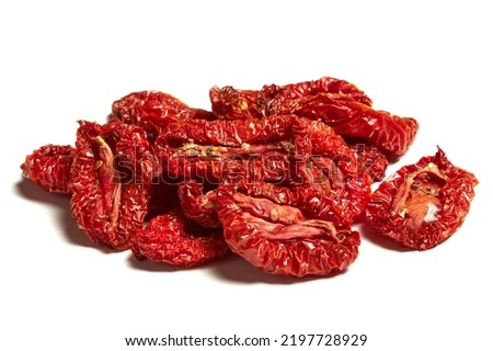 Dried tomatoes isolated on white background Stock photo © 
