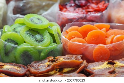 Dried Tropical Fruits In A Asian Market