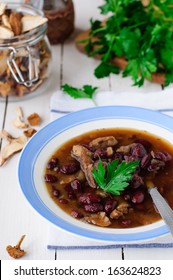 Dried Wild Mushroom And Kidney Bean Soup