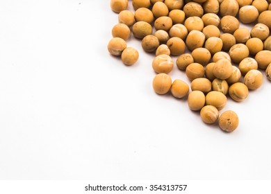 Dried Yellow Peas On White