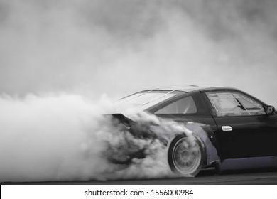 Drift Car With  Smoke From Burning Tires