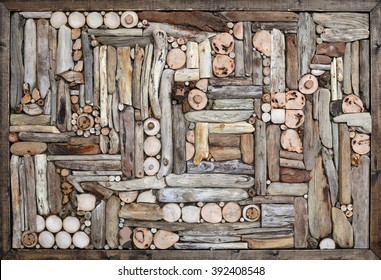 Driftwood Wall Decoration In Frame