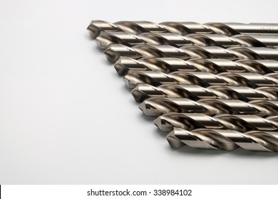 drill bits on the white background