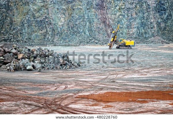 drill in a quarry\
mine. mining industry.