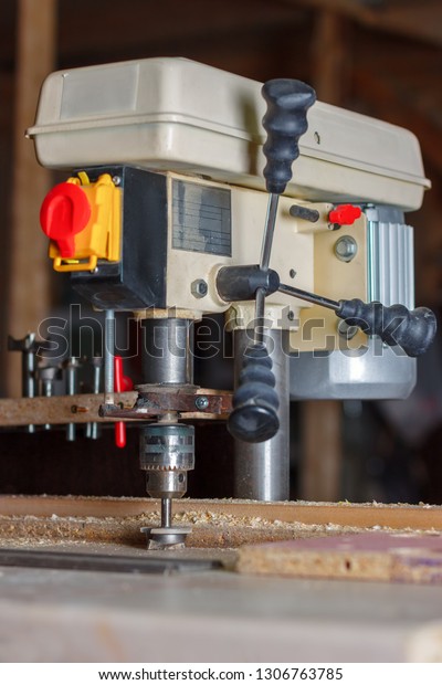 Drilling Bench Press Forstner Drill Bit Stock Photo Edit Now