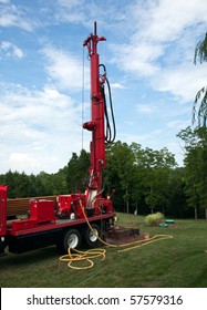 Drilling for geothermal power system in suburban yard