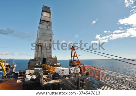 Drilling module of the sea oil production platform, Sakhalin, Russia