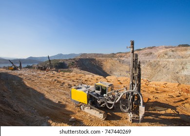 Drilling rig for blasting activities