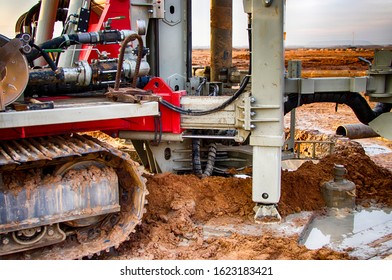 Drilling rig. Drilling deep wells. Industry Mineral exploration. Belarus. Salihorsk 2020