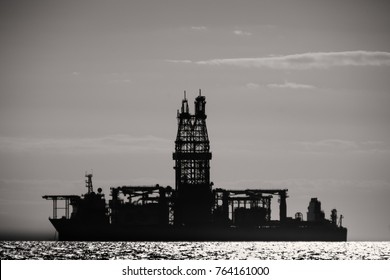 Drilling Ship In The Sea