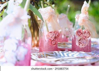 Drink Bottles On A Dessert Table - Kids Party Decoration