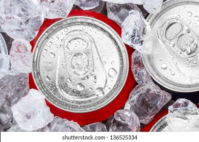 Drink Cans With Crushed Ice