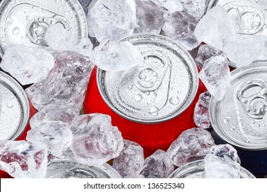 Drink Cans With Crushed Ice