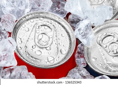 Drink Cans With Crushed Ice